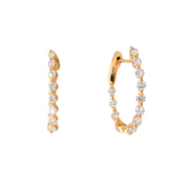 18KT Yellow Gold .99CTW Orangic Feel In & Out Hoops
